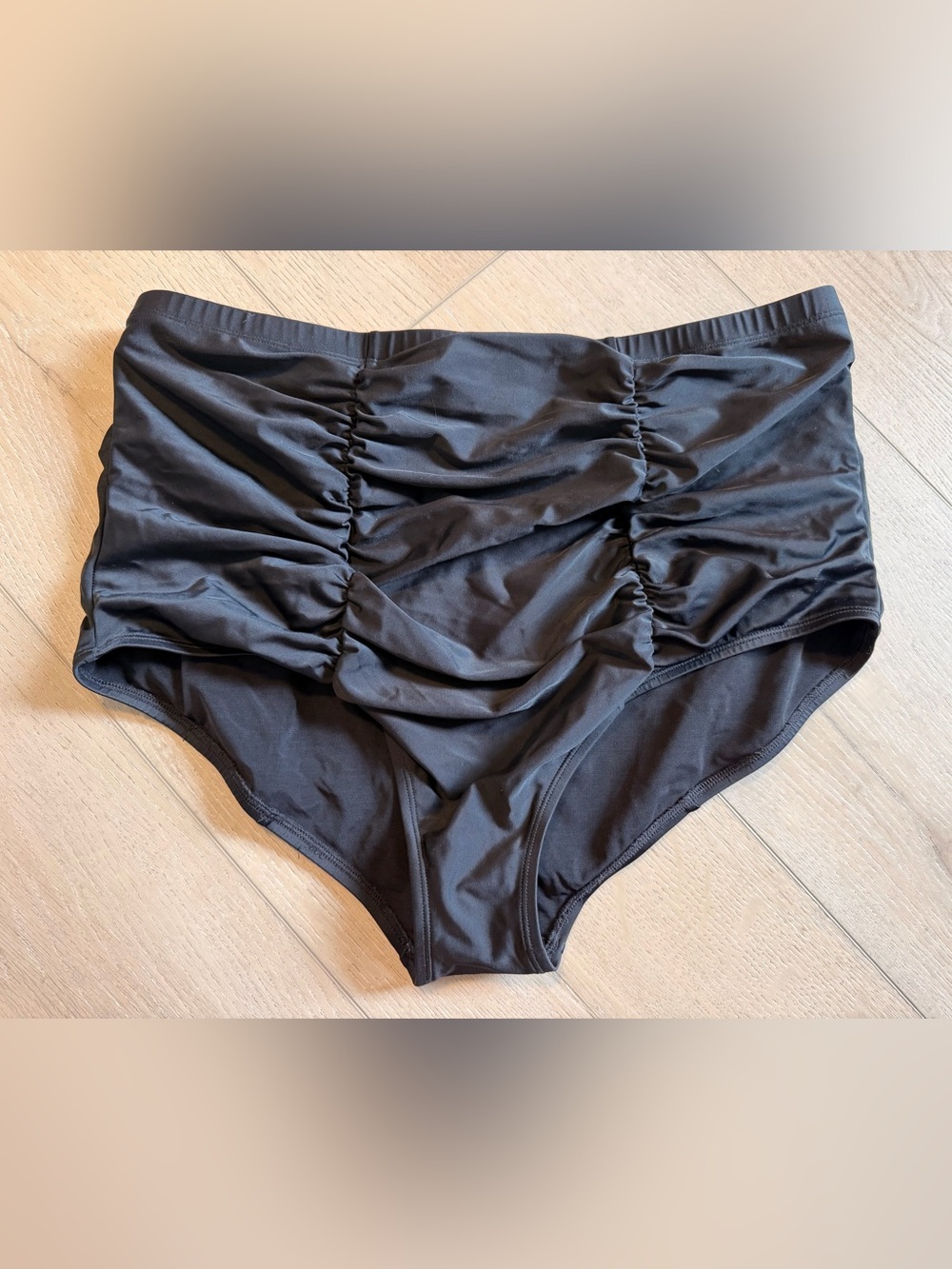 🌶️ Torrid High Waist Black Ruched Swim Bottoms. Size 2